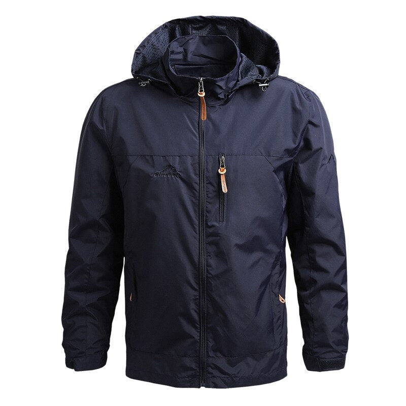 Chamarra Impermeable para Hombre Cortaviento en color azul