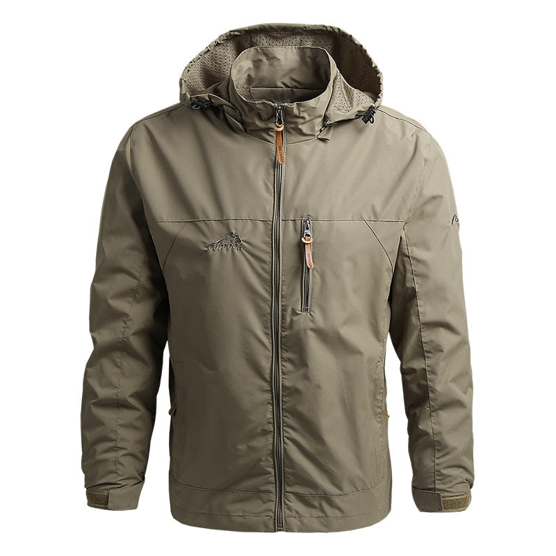 Chamarra Impermeable para Hombre Cortaviento en color beige