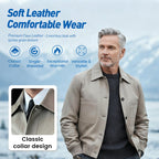 Chamarra de Piel Sintética para Hombre con Cuello Camisero