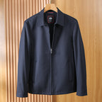 Chaqueta Casual con Cierre para Hombre Cuello Camisero en color azul marino