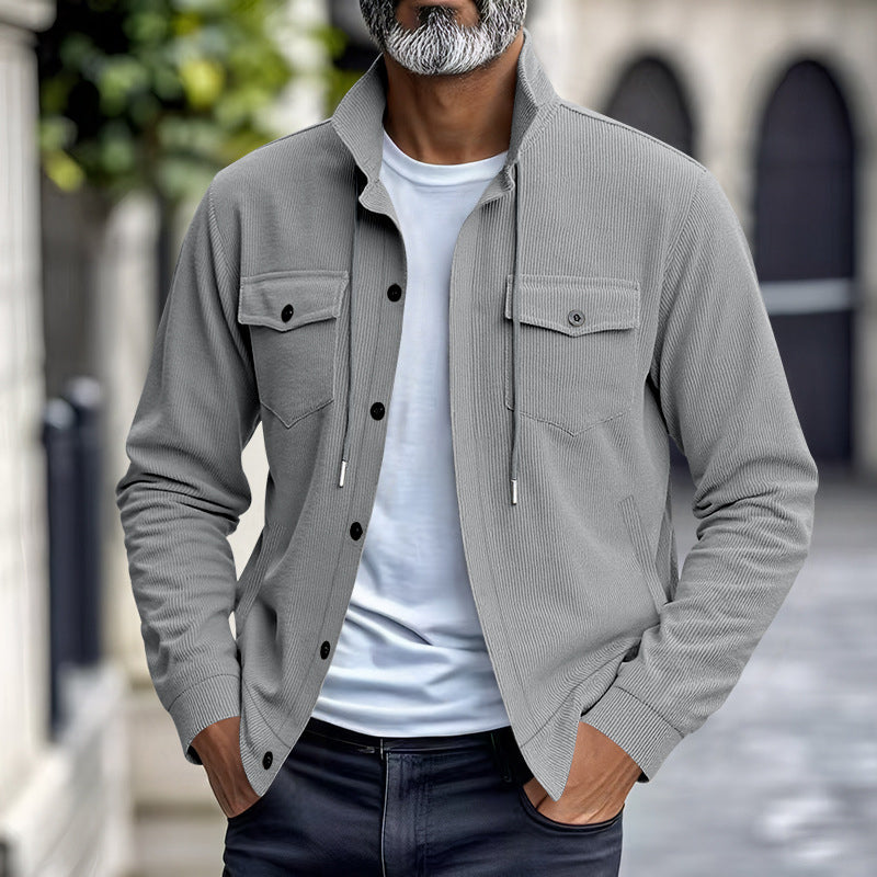 Chaqueta de Pana Vintage para Hombre Corte Relajado en color gris
