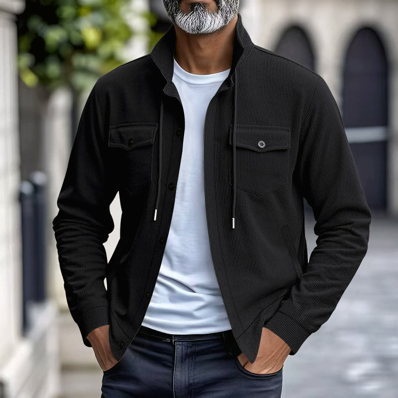 Chaqueta de Pana Vintage para Hombre Corte Relajado en color negro