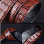 Cinturón para Hombre con Hebilla Automática Grabado Cocodrilo - vista 5