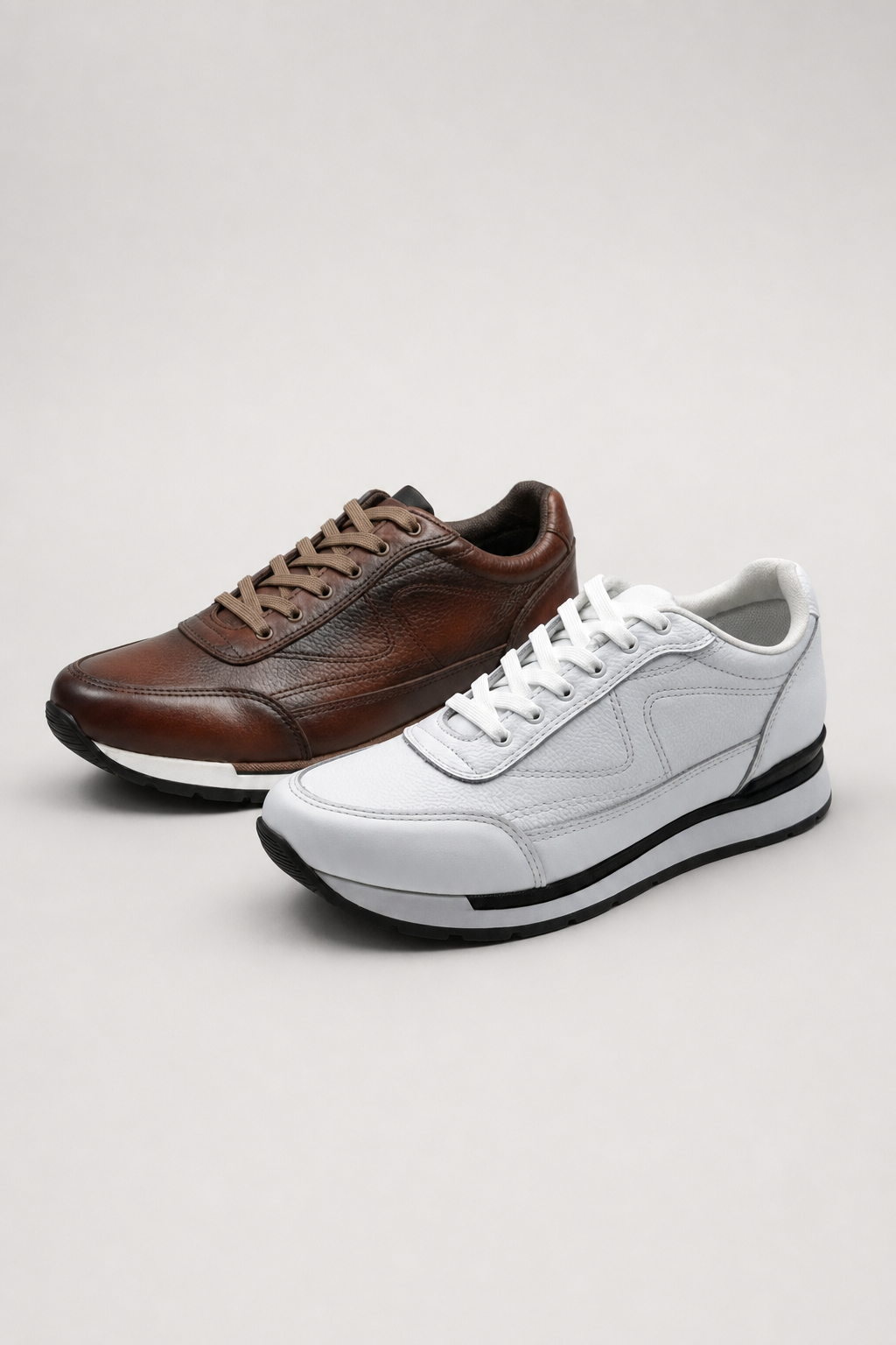 Tenis Casuales de Piel para Hombre – 2 Pares
