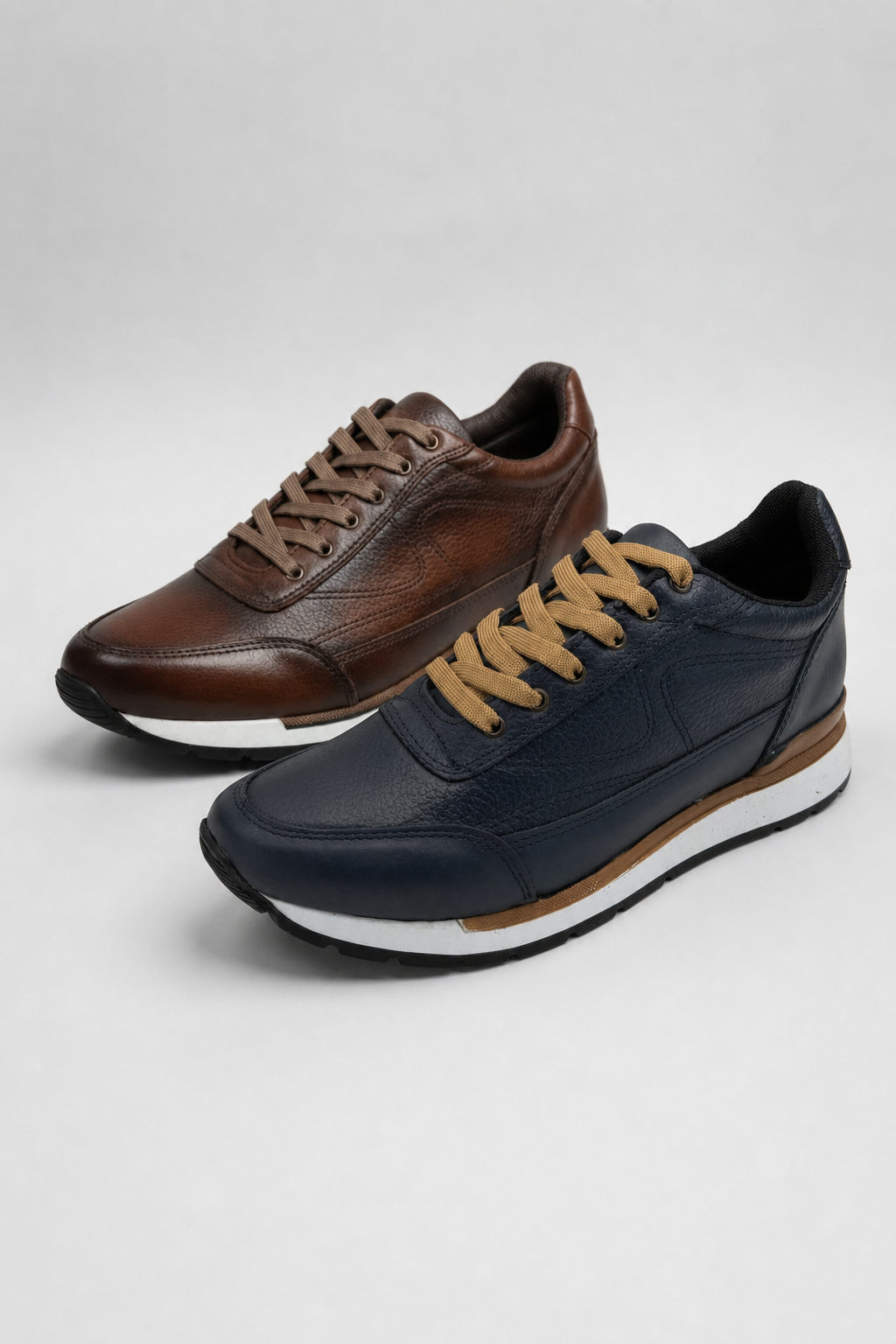 Tenis Casuales de Piel para Hombre – 2 Pares