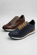 Tenis Casuales de Piel para Hombre – 2 Pares