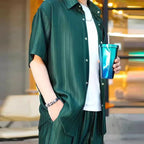 Conjunto de Camisa y Pantalón para Hombre Satinado a Rayas - vista 4