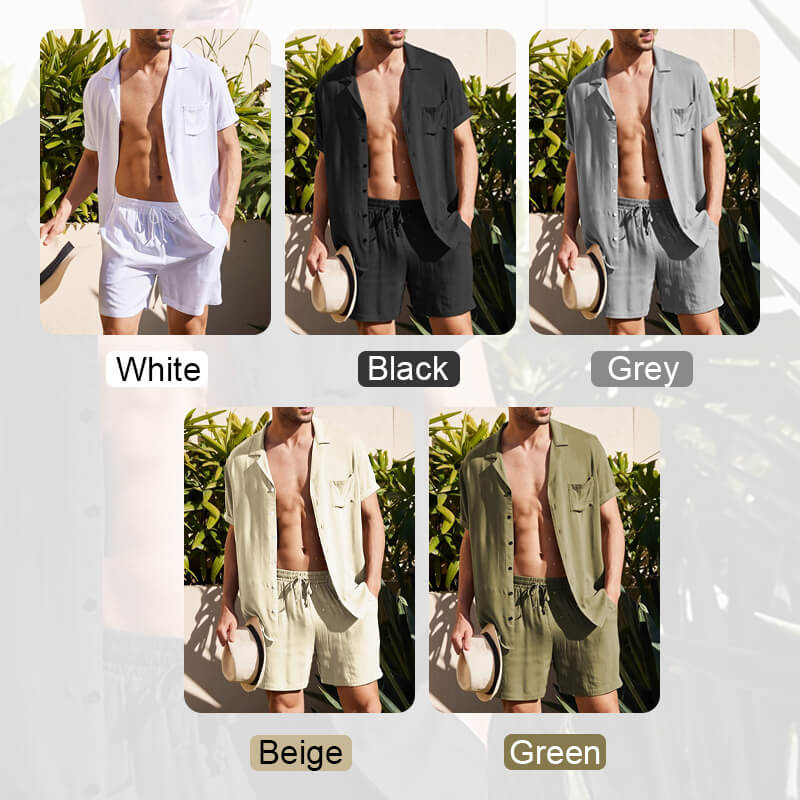 Conjunto de Lino para Hombre Camisa y Short