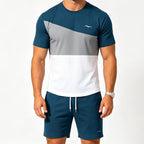 Conjunto de Playera y Short para Hombre de Bloques de Color en color azul