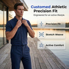 Conjunto de Polo y Pantalón para Hombre Elástico Azul Marino - vista 4