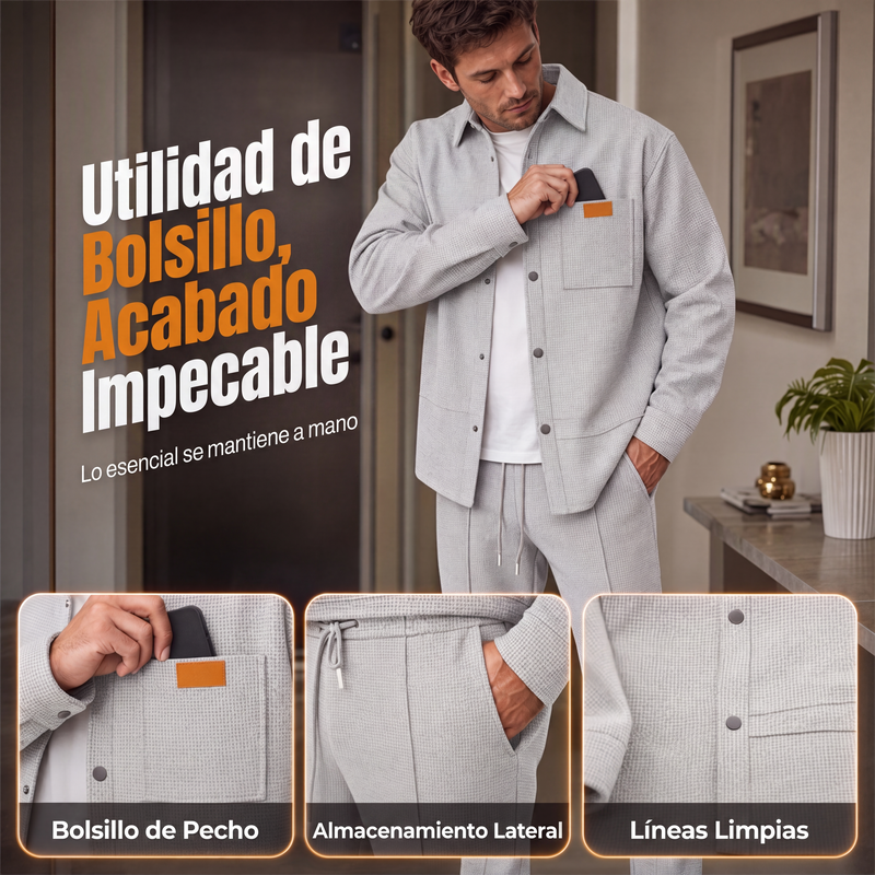 Conjunto Waffle para Hombre Chaqueta y Pantalón - vista 3