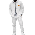 Conjunto Waffle para Hombre Chaqueta y Pantalón en color blanco