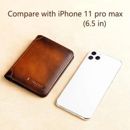 🔥 Novedad 2026 🔥 Cartera minimalista de cuero para hombre con protección RFID – Ultraplana, cuero genuino de primera calidad, diseño compacto para uso diario.