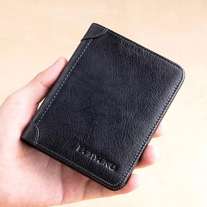🔥 Novedad 2026 🔥 Cartera minimalista de cuero para hombre con protección RFID – Ultraplana, cuero genuino de primera calidad, diseño compacto para uso diario.