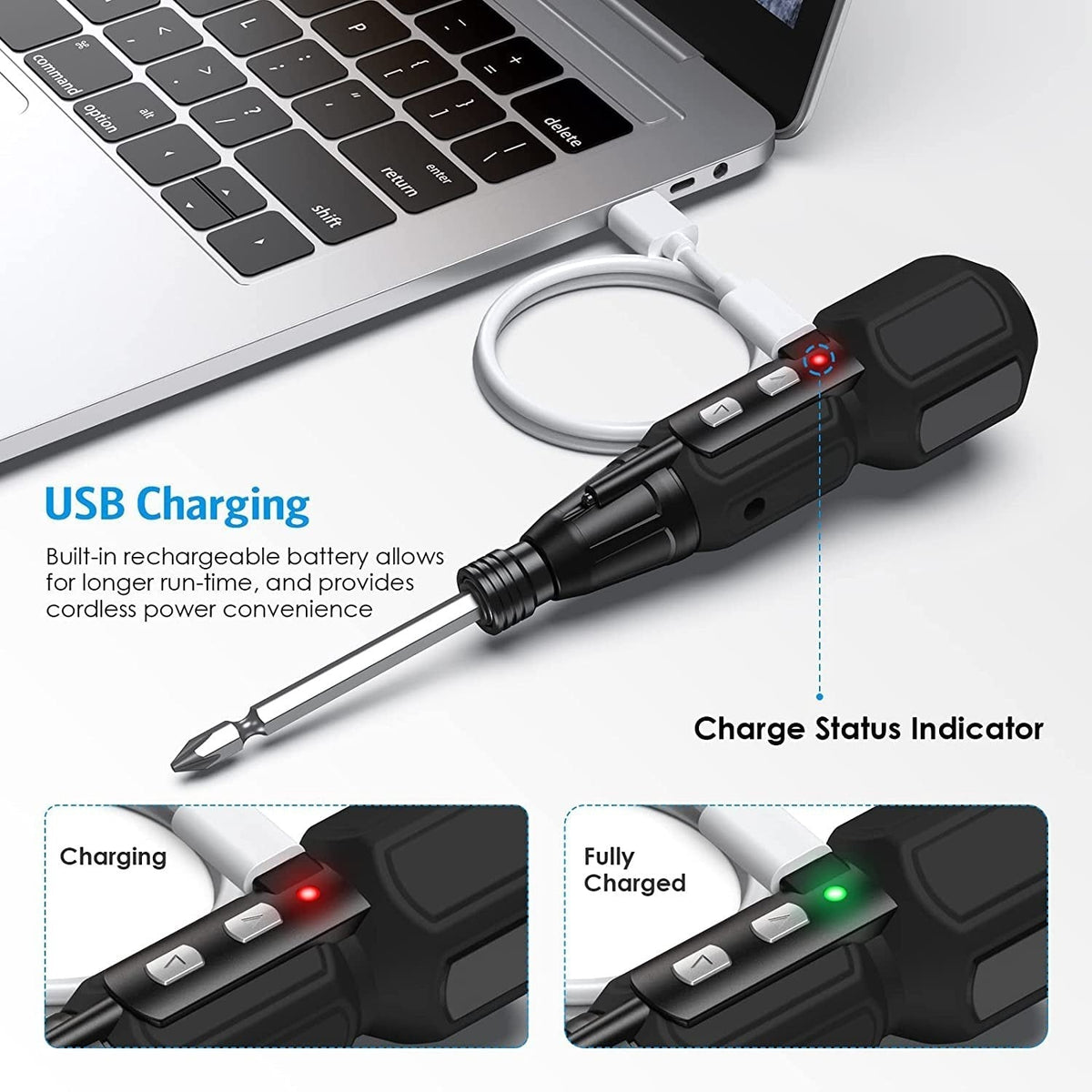 Desarmador Eléctrico Inalámbrico Recargable USB - vista 6