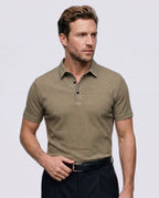 Playera Polo para Hombre de Punto Texturizado y Elástico