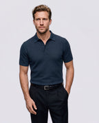 Playera Polo para Hombre de Punto Texturizado y Elástico