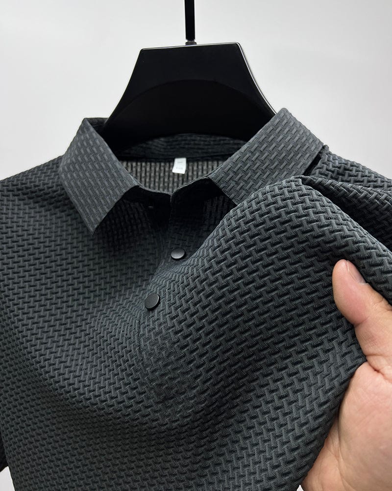 Playera Polo para Hombre de Punto Texturizado y Elástico