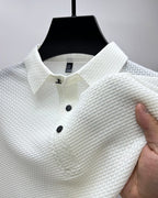 Playera Polo para Hombre de Punto Texturizado y Elástico
