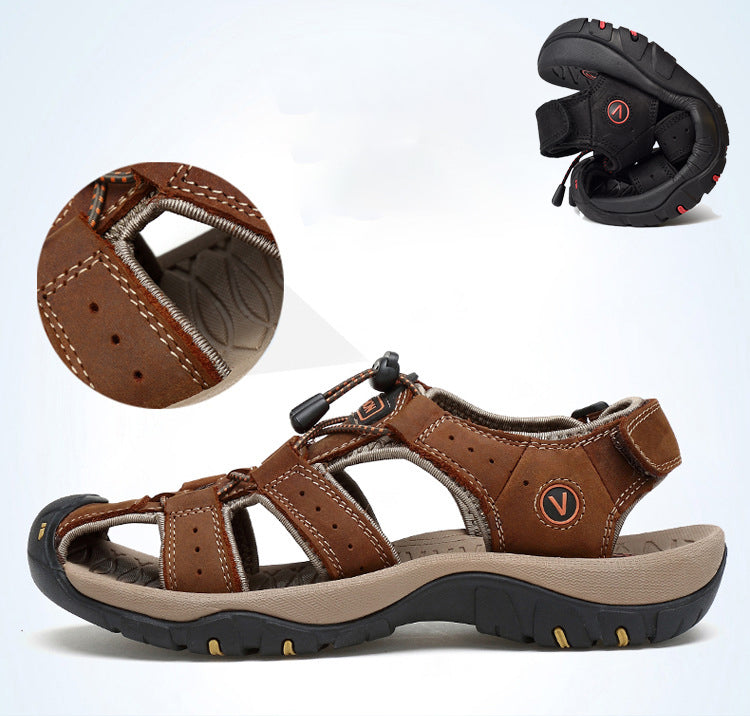 Zapatos de playa cómodos de cuero para exteriores【Compra 2 pares, envío gratis】
