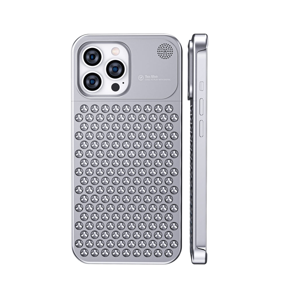 Funda de aluminio para iPhone plata vista trasera