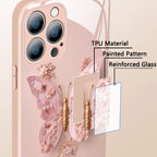 Funda de vidrio mariposa 3D capas