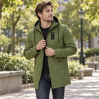 Gabardina Cortavientos con Capucha para Hombre Largo Medio - vista 3