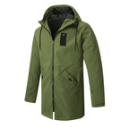 Gabardina Cortavientos con Capucha para Hombre Largo Medio en color verde