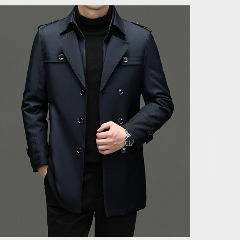 Gabardina para Hombre con Forro Desmontable y Cinturón