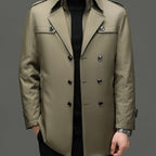 Gabardina para Hombre con Forro Desmontable y Cinturón en color caqui