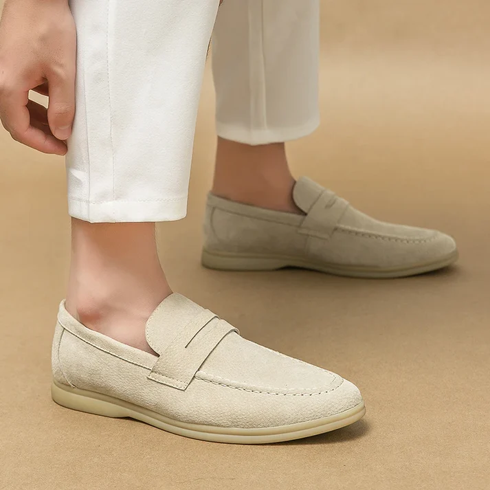 Mocasines de Ante para Hombre con Suela Ligera – Marrón, Beige o Negro
