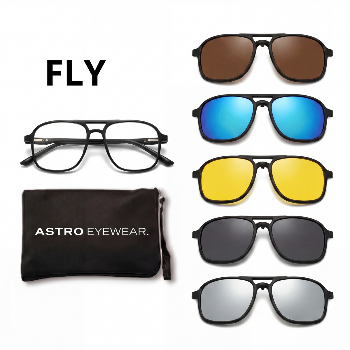 Lentes 6 en 1 con Clips Magnéticos de Sol para Hombre