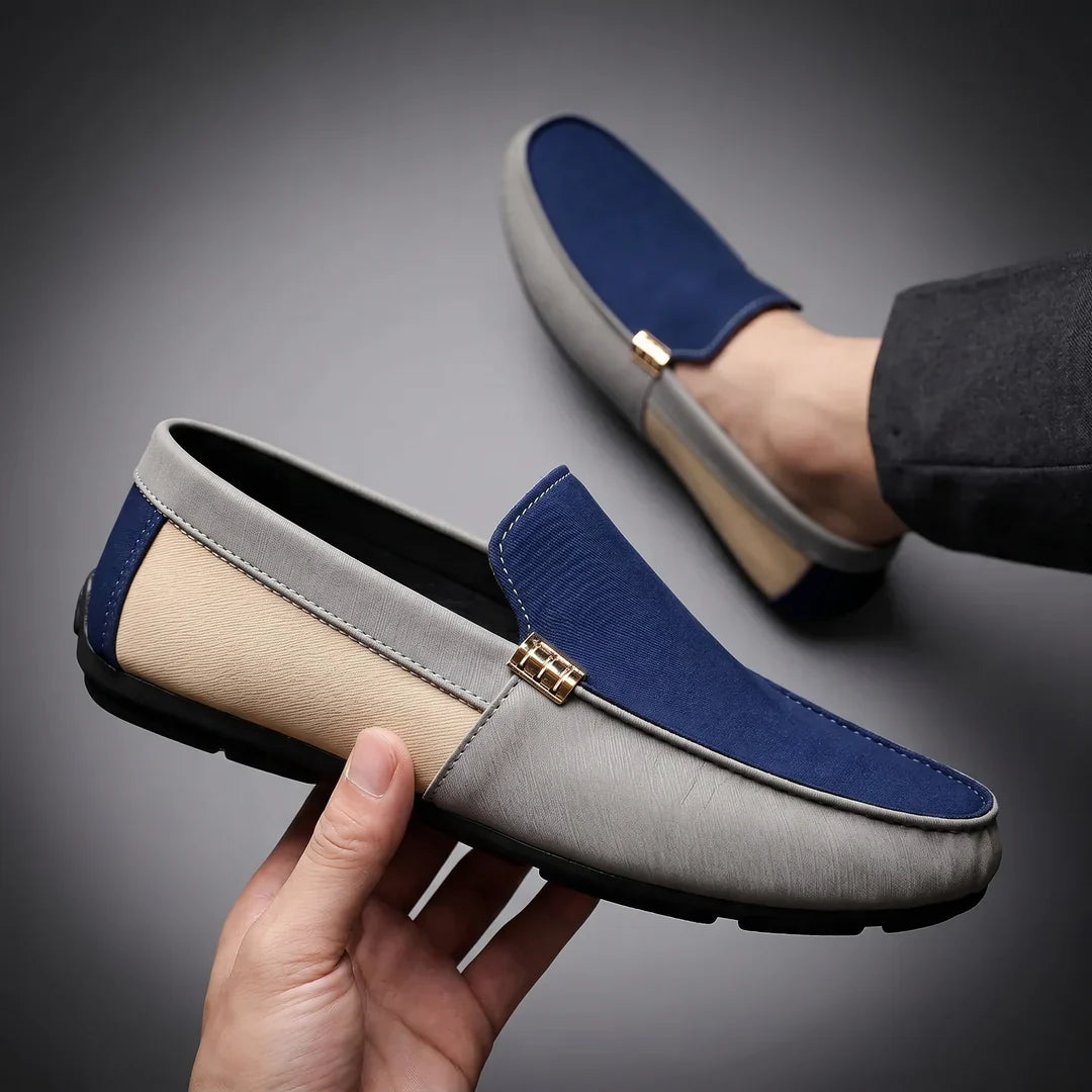 Mocasines de Lona para Hombre Estilo Patchwork