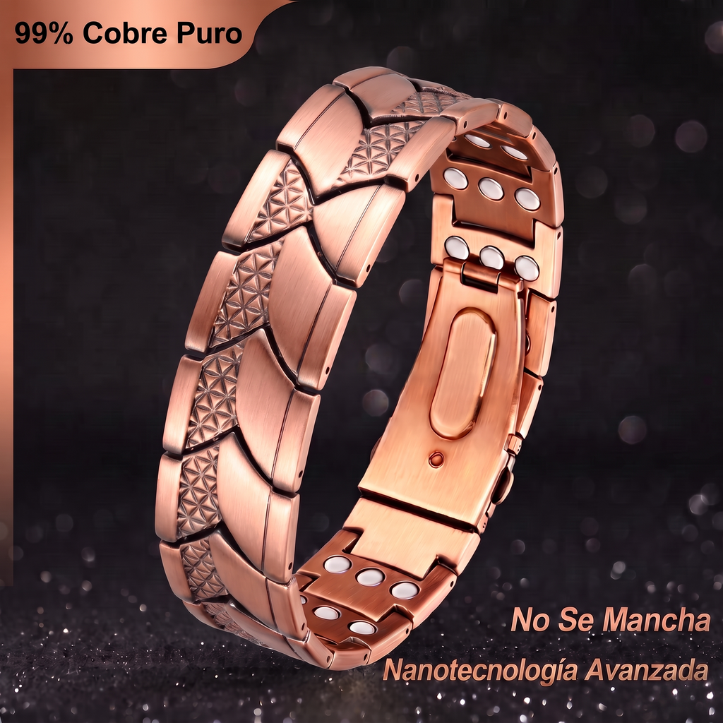 Brazalete de Cobre para Hombre con Imanes – 4 Diseños
