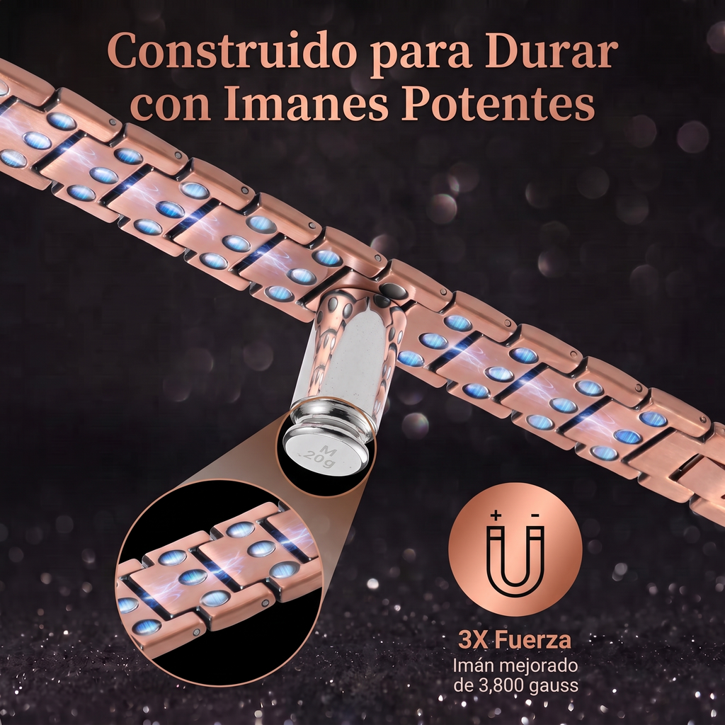 Brazalete de Cobre para Hombre con Imanes – 4 Diseños