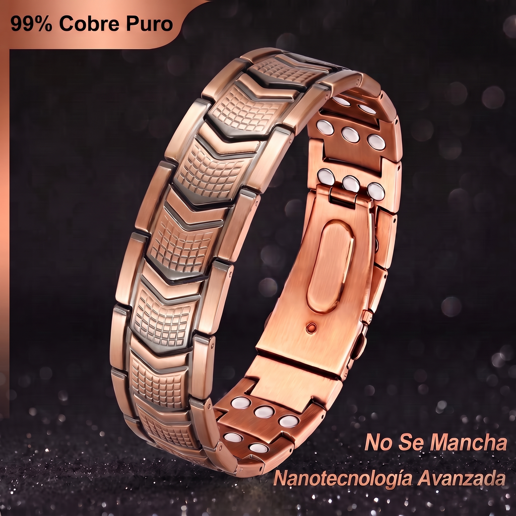Brazalete de Cobre para Hombre con Imanes – 4 Diseños