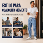 Jeans Holgados de Pierna Recta para Hombre con Cintura Elástica - vista 5
