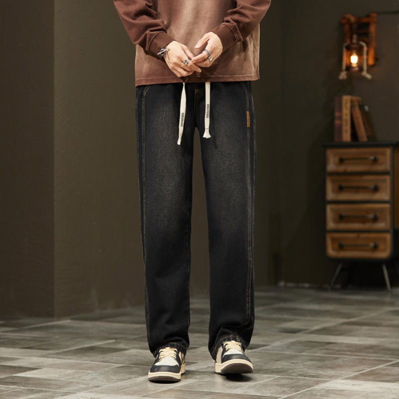 Jeans Holgados de Pierna Recta para Hombre con Cordón - vista 13