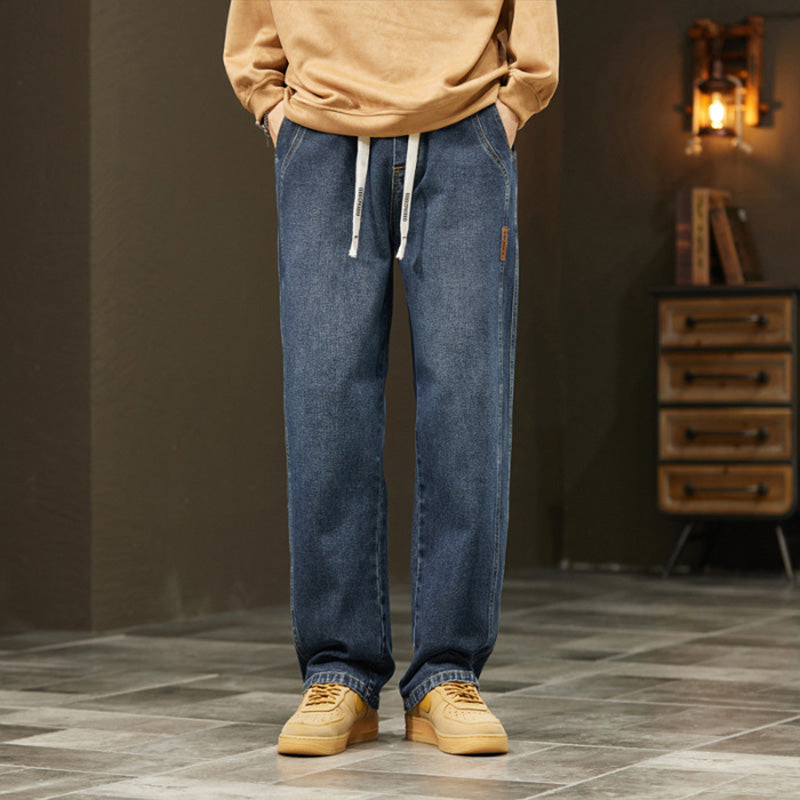 Jeans Holgados de Pierna Recta para Hombre con Cordón - vista 15