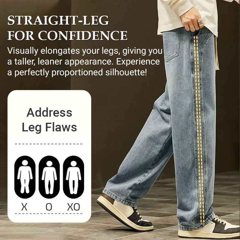 Jeans Holgados de Pierna Recta para Hombre con Cordón - vista 8
