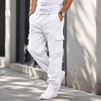 Jogger Cargo con Forro de Felpa para Hombre en color blanco