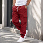 Jogger Cargo con Forro de Felpa para Hombre en color rojo brillante