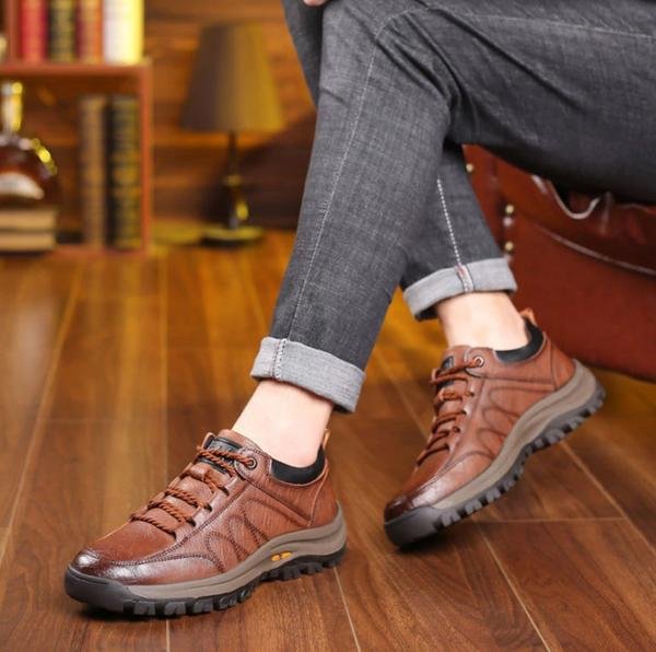 [50% rebajado] Zapatos casuales de cuero con costura a mano para hombre