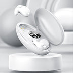 Mini audífonos inalámbricos blanco con estuche