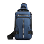 Mochila Cruzada Impermeable para Hombre Multifuncional en color azul marino