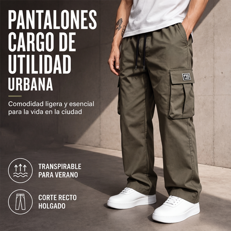 Pantalón Cargo Holgado para Hombre con Cordón