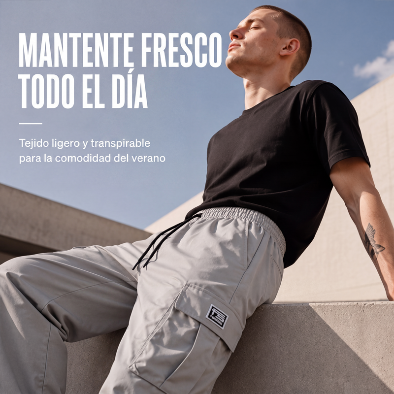 Pantalón Cargo Holgado para Hombre con Cordón - vista 4