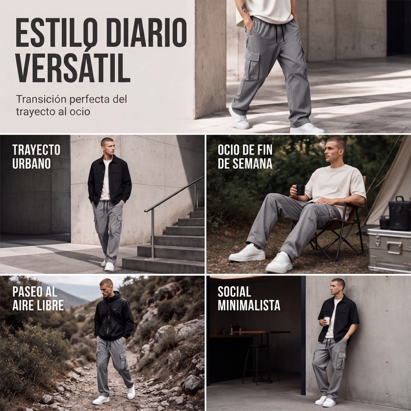 Pantalón Cargo Holgado para Hombre con Cordón - vista 6