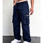 Pantalón Cargo Holgado para Hombre con Cordón en color azul marino