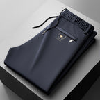 Pantalón Deportivo Recto de Algodón Mercerizado para Hombre en color azul marino